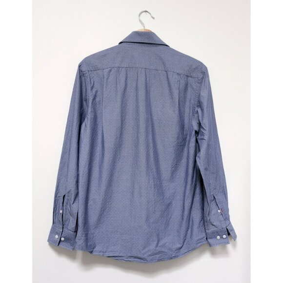 TOMMY HILFIGER - Men's Light Blue on Blue Dotted Button Down Shirt - Size M Slim - Picture 2 of 8